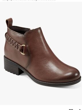 Easy Spirit Roslyn Women's Brown Leather Ankle Booties 9.5W wide width boots